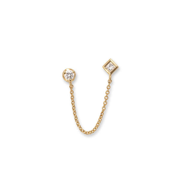 Earring Post - Double Notch Regular Weight - 14K WG-28-3747