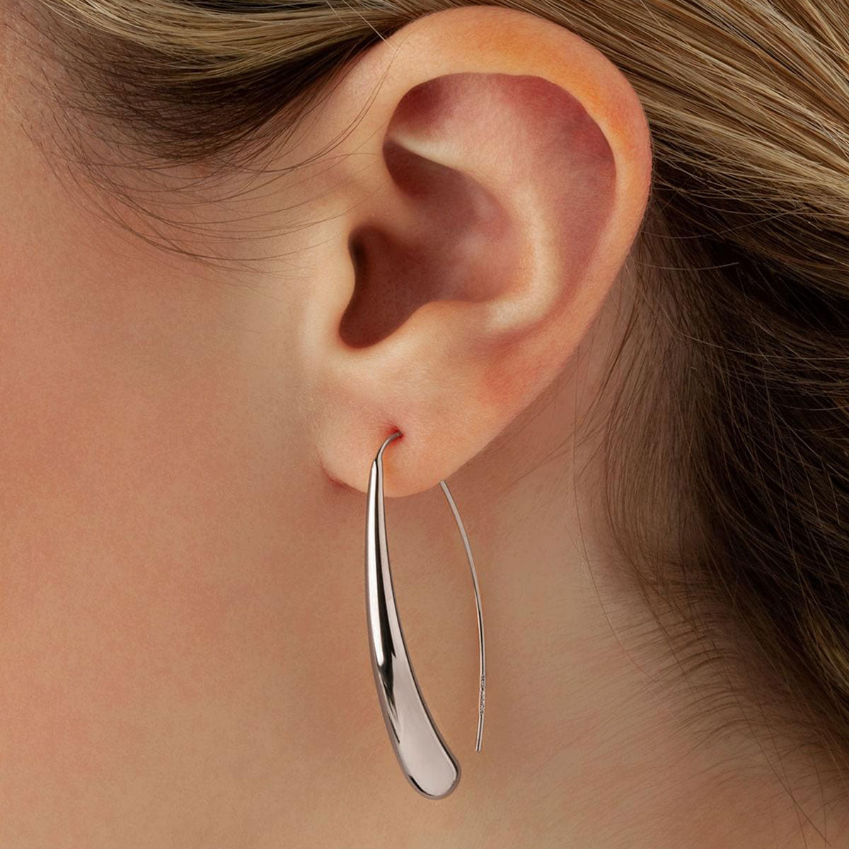 Sleek Elongated Drop Earrings, Sterling Silver | Silver Jewelry