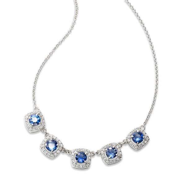 Sapphire and Diamond Flower Necklace, 14K White Gold  Long Island Jewelers  - Fortunoff Jewelry – Fortunoff Fine Jewelry