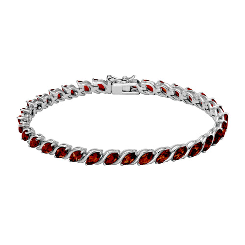 Garnet Bracelet, Sterling Silver