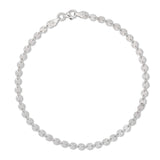 Mirrored Disc Chain Ankle Bracelet, 10 Inches, Sterling Silver