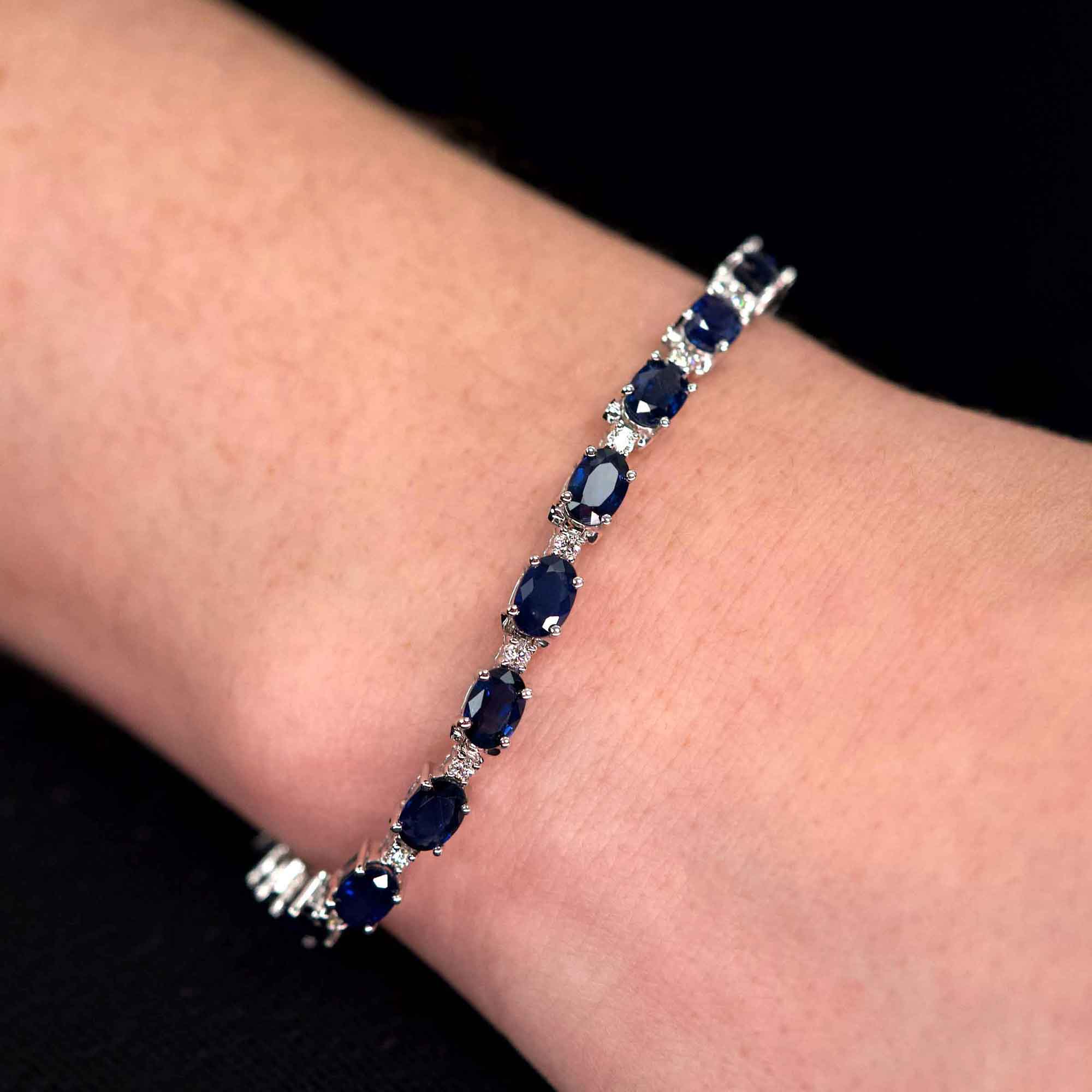 Sapphire and diamond sale bracelet white gold