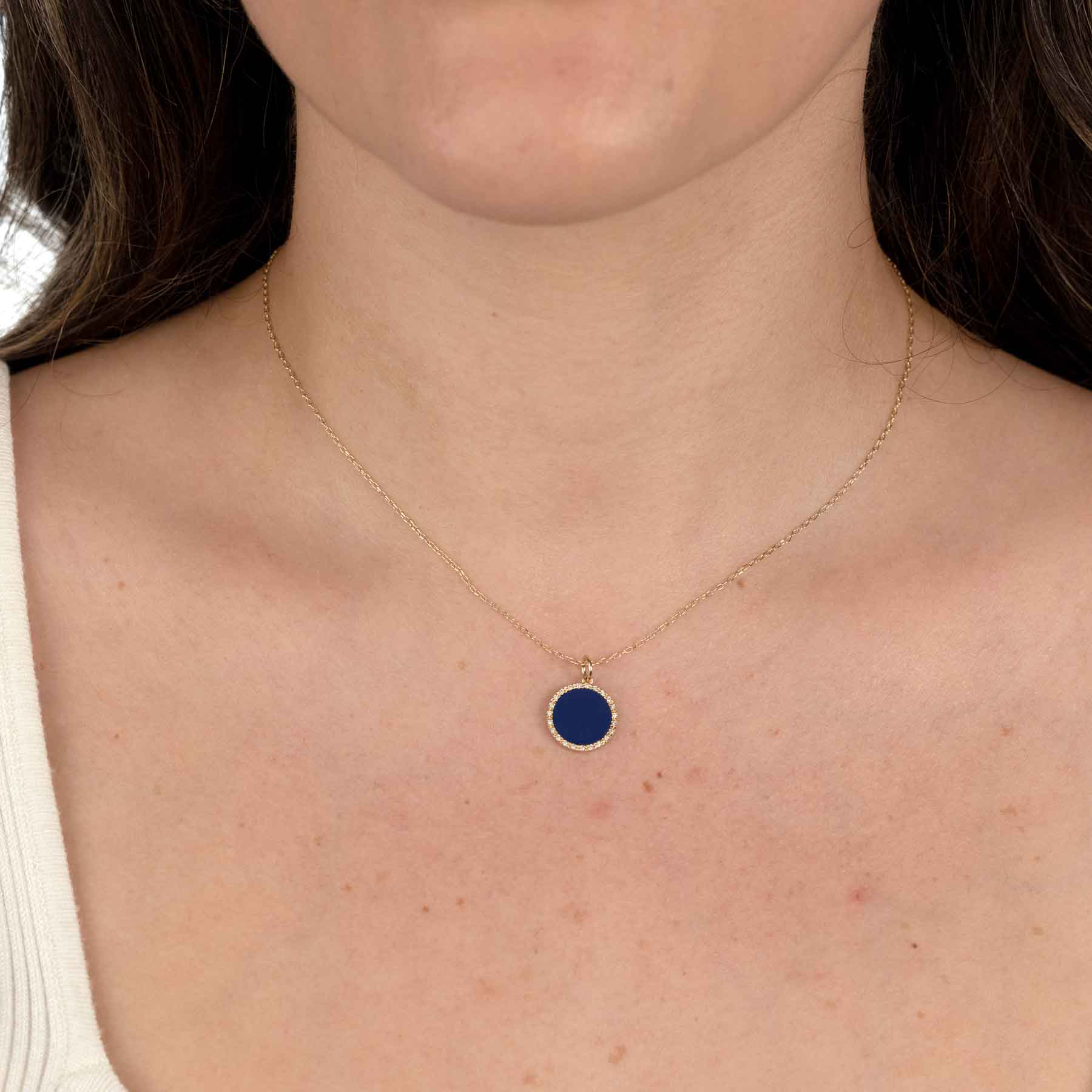 Yellow gold deals lapis pendant