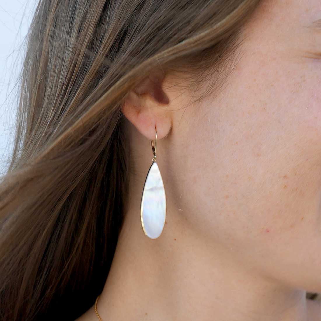 Handmade Silver Elongated Teardrop Earrings - Handmade Baubles