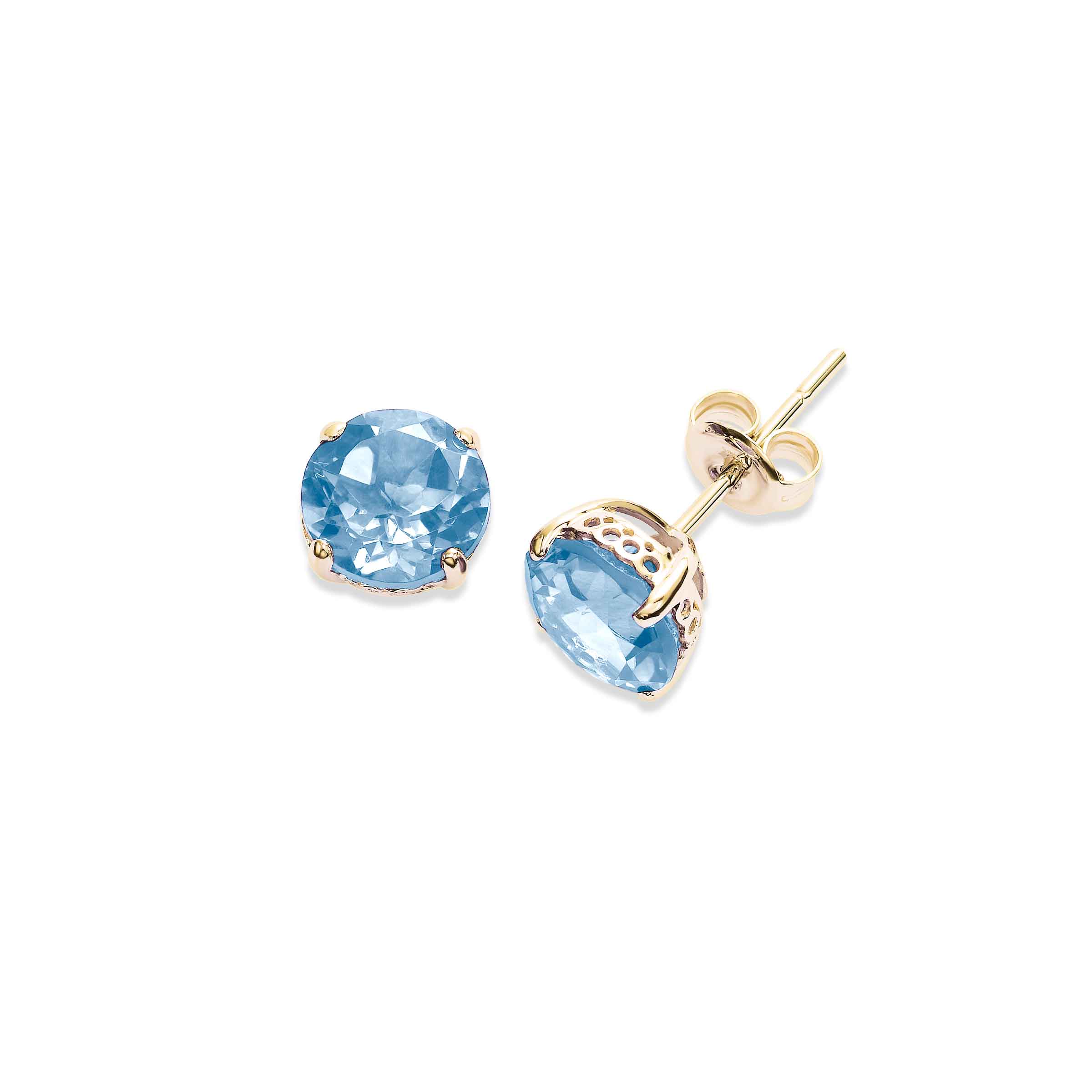 London blue topaz earrings, 6mm hot topaz studs. Sterling silver earrings.