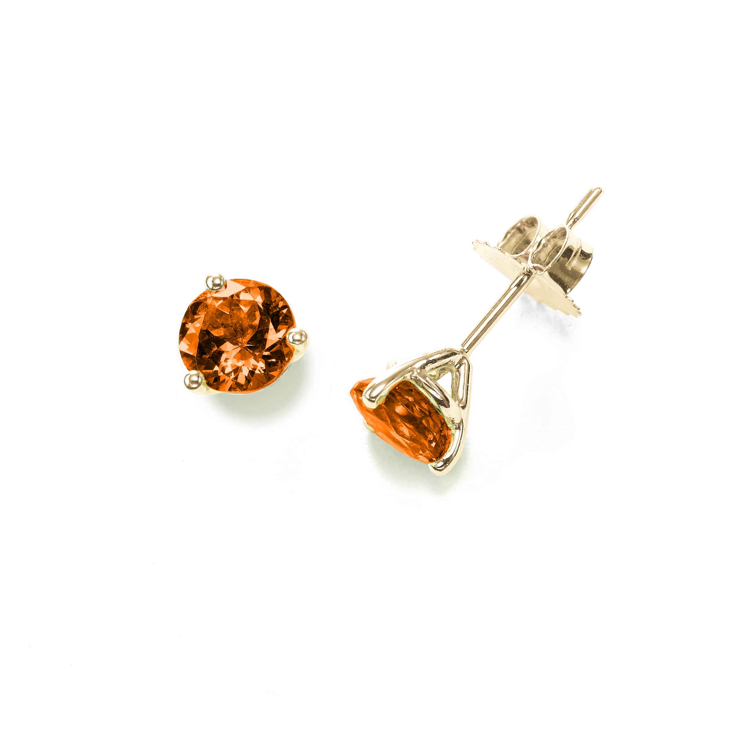 14K Yellow Gold 6mm cheapest Round Garnet Stud Earrings