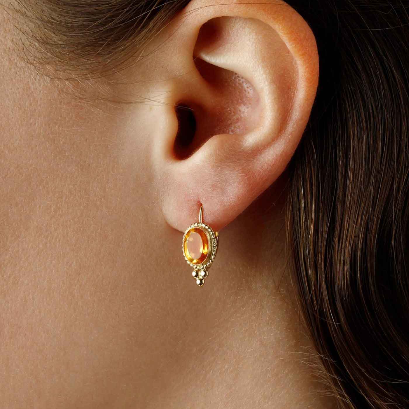 Citrine earrings deals 14k gold