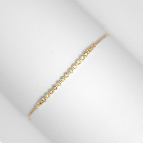 Bezel Set Diamond Bar Bracelet, 14K Yellow Gold