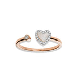 Teen Pink Mother Of Pearl Heart and Diamond Ring, 14K Rose Gold