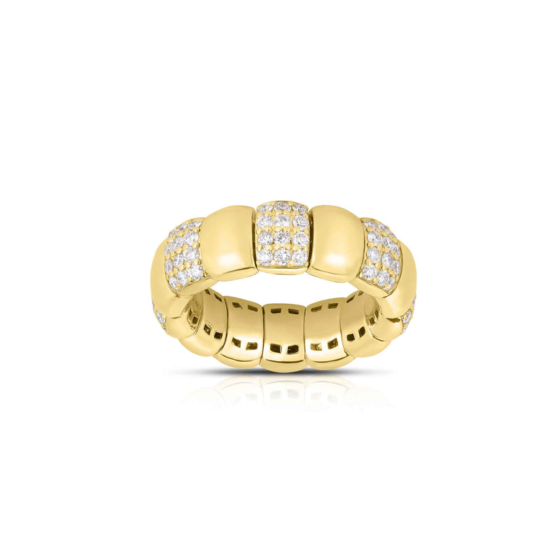 Pavé Diamond Expandable Ring, 14K Yellow Gold