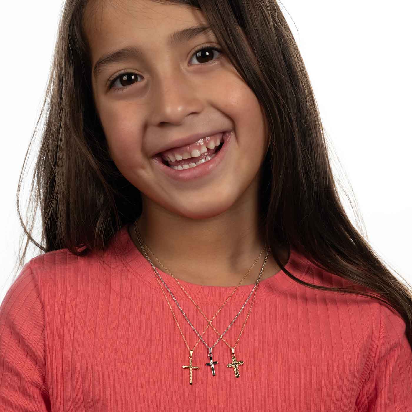 Girl's Faith Cross Necklace- Signature or Diamond Set | hardtofind.
