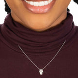 Pavé Diamond Hamsa Necklace, 14K White Gold