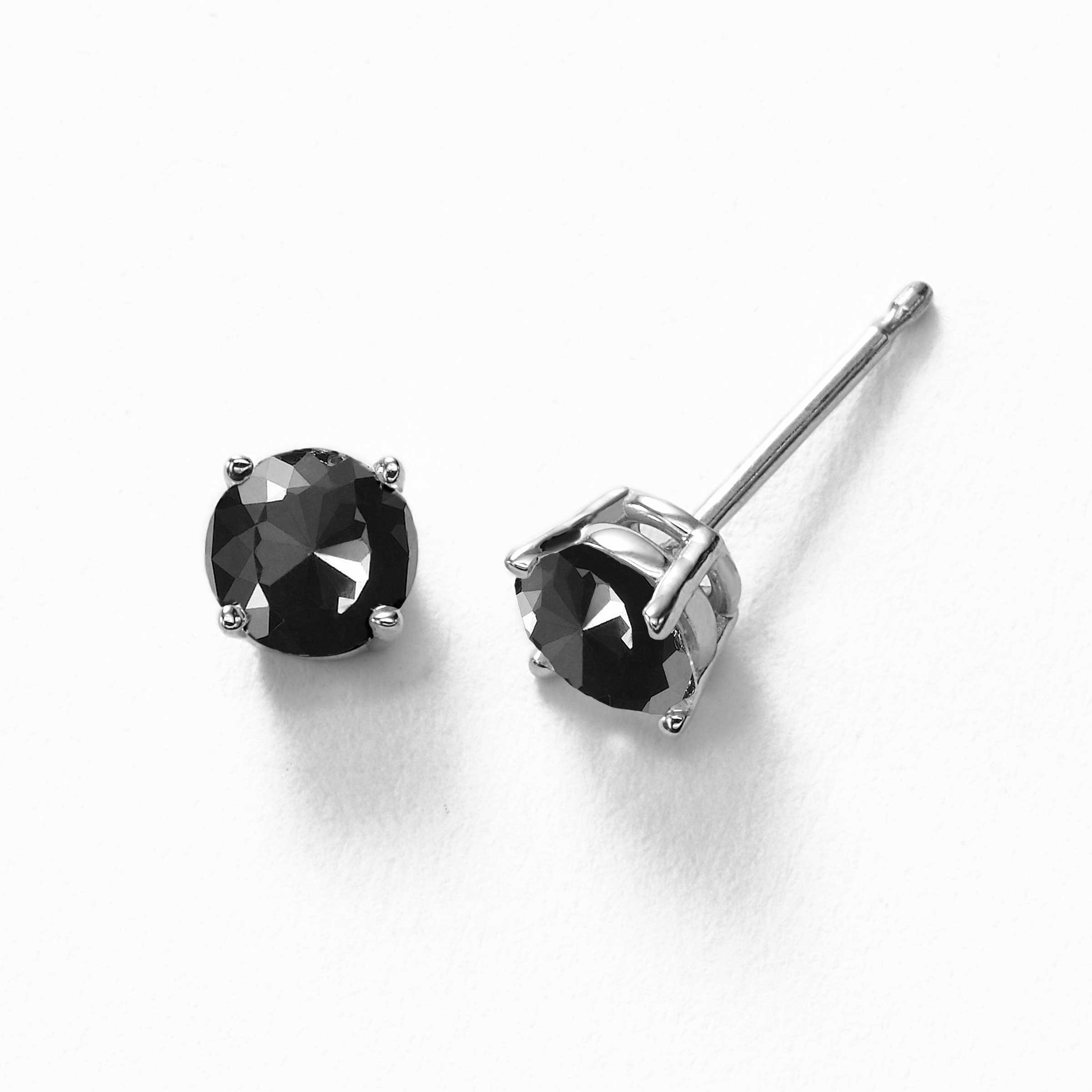 14K White Gold 3mm Bezel CZ Stud Earrings - Women - Walmart.com