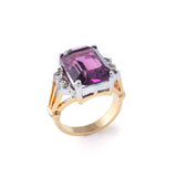 Pre-Owned Purple Gemstone Ring, Yellow and White Tone