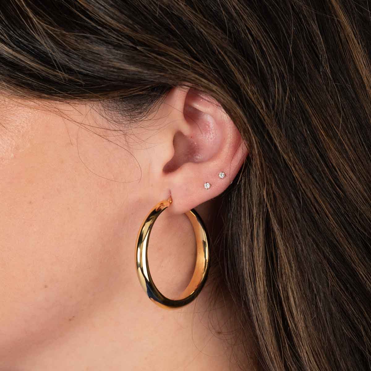 Cablespira® Hoop Earrings in 18K Yellow Gold - E14512 88