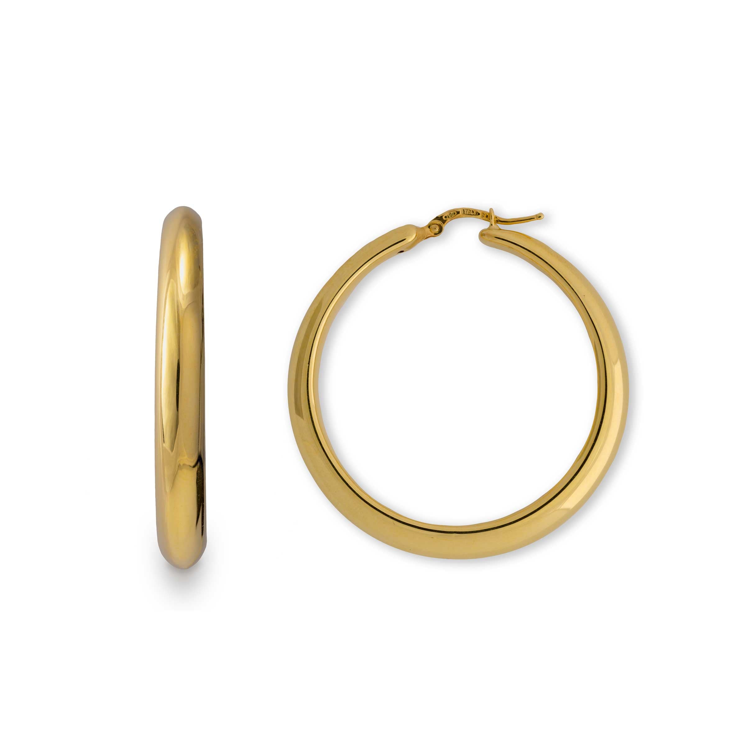 David Yurman Cable Edge Hoop Earrings in Recycled 18k Yellow Gold, 2 inch |  Lee Michaels Fine Jewelry stores