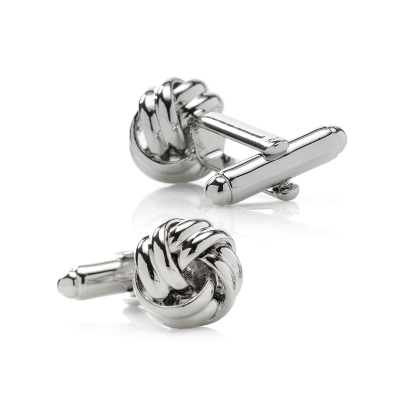 Knot Design Cufflinks, .30 Inch, Silver Tone