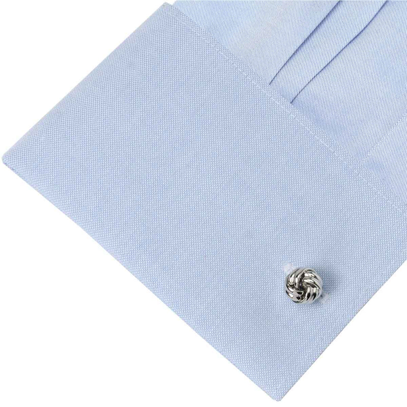 Knot Design Cufflinks, .30 Inch, Silver Tone