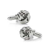 Knot Design Cufflinks, .30 Inch, Silver Tone