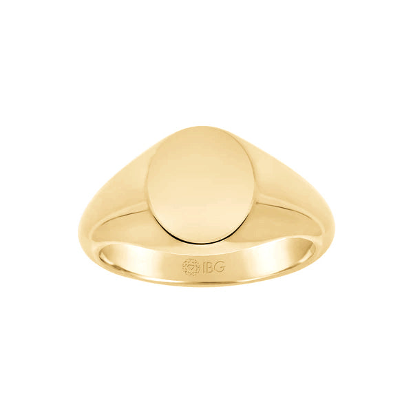 Pre-Owned Medium Oval Signet Ring, Sterling Silver and Gold Plating