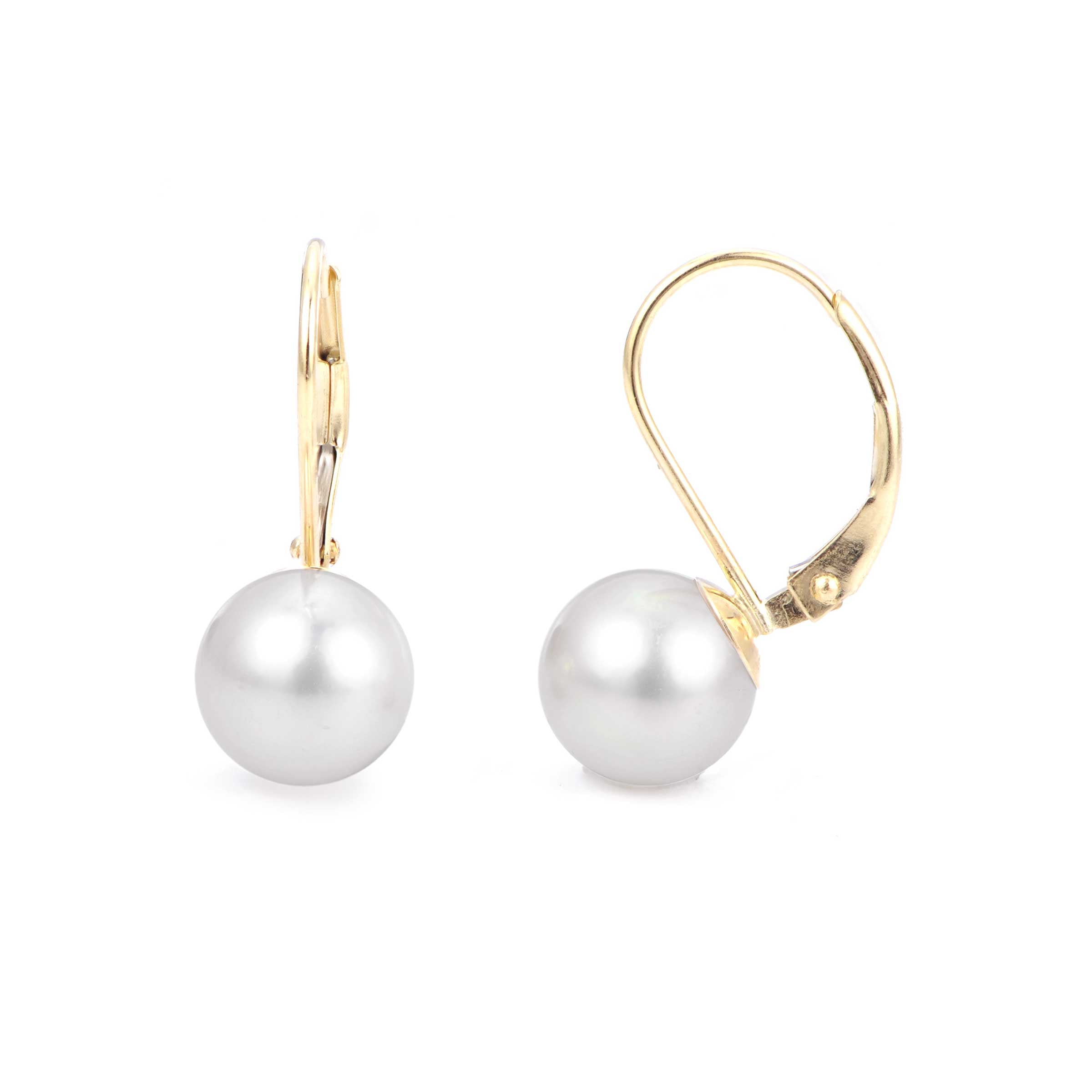 Cultured Pearl Drop Earrings 14k White Gold Pierced Leverbacks online