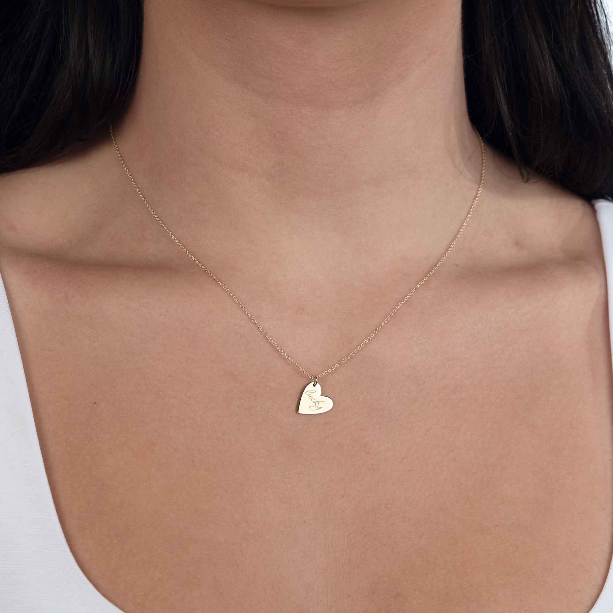 Thin gold necklace small on sale charm