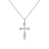 Classic Diamond Cross Pendant, 14K White Gold