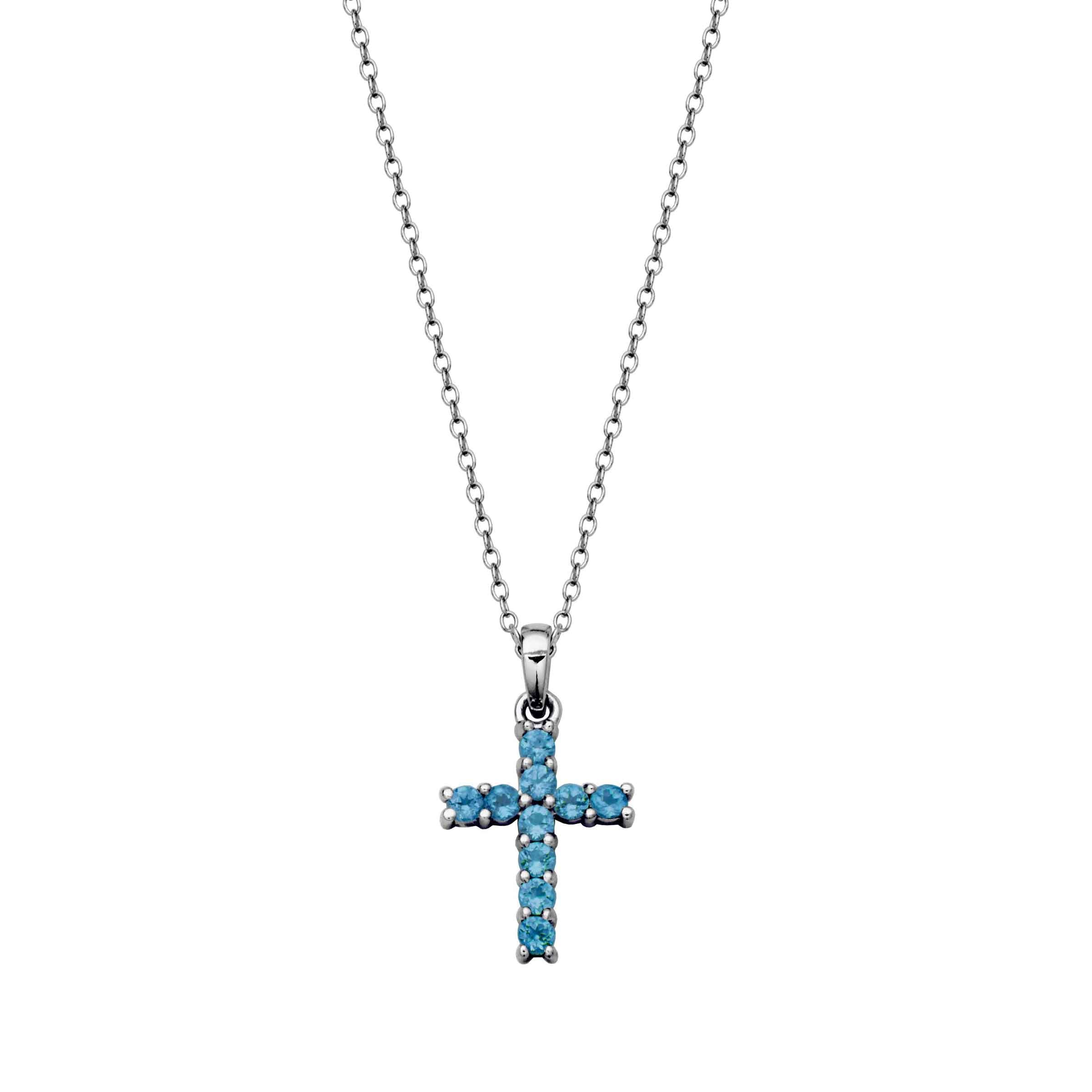 Blue Topaz Pendant, Natural Blue Topaz, Cross Pendant, December Pendant, Topaz Cross Pendant, Symbolic Pendant, Blue Cross, popular Silver Pendant