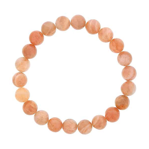 8mm Orange Moonstone (Feldspar) hot Stretch Bracelet