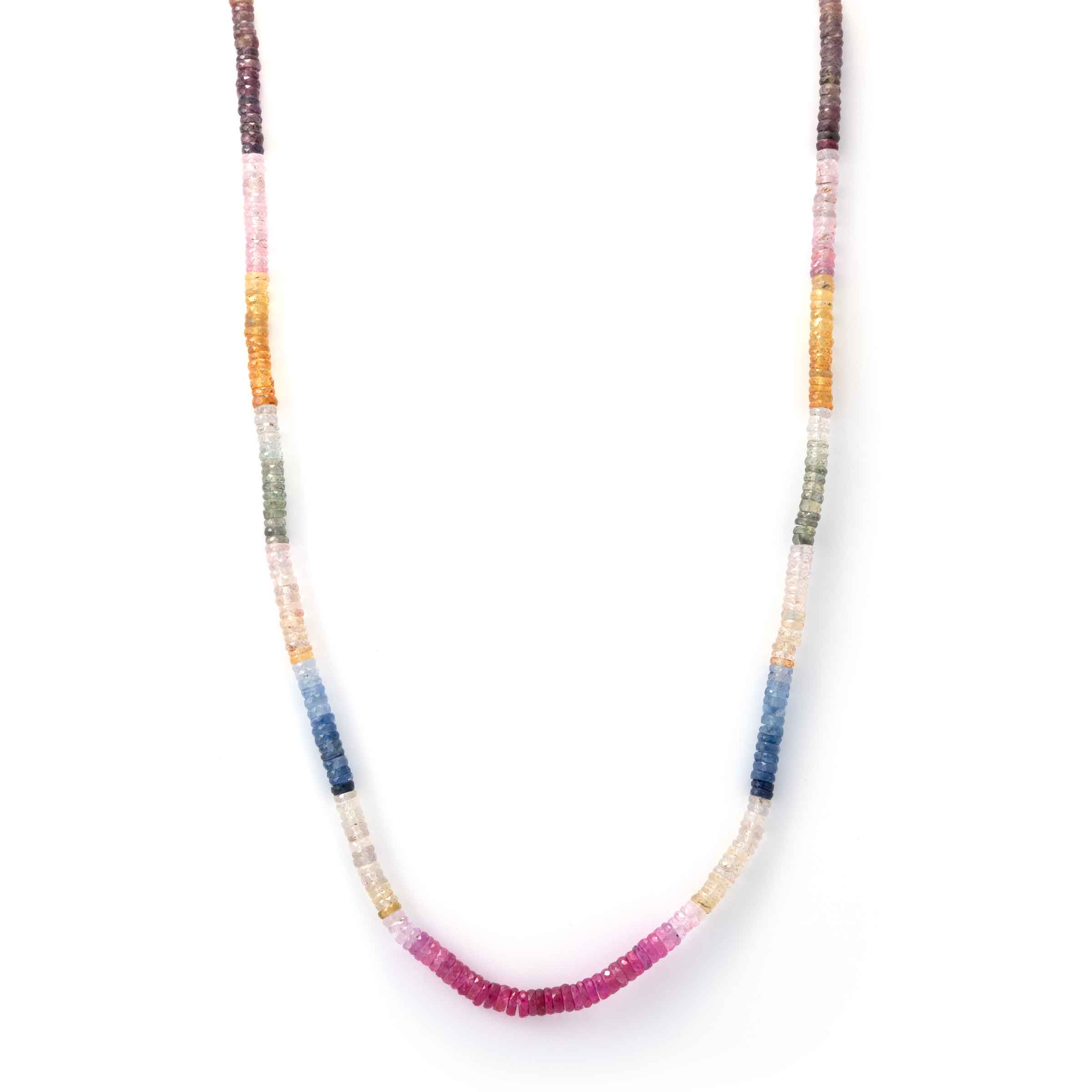 Multi Color Sapphire Bead Necklace, 17 Inches, 14K Yellow Gold – Fortunoff  Fine Jewelry