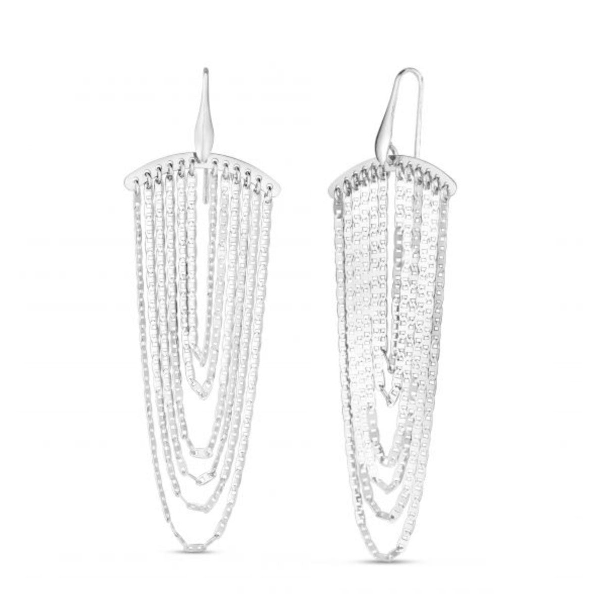 Dangling Chain Chandelier Earrings, Sterling Silver