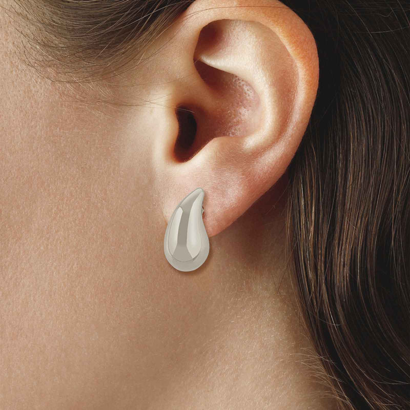 Raindrop Shape Earrings, Sterling Silver