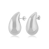 Raindrop Shape Earrings, Sterling Silver