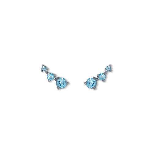 Blue Topaz Petite Earrings, Sterling Silver