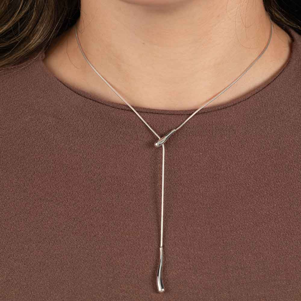 Y shaped sale necklace silver