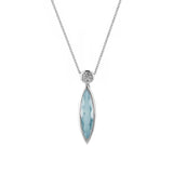 Blue and White Topaz Pendant, Sterling Silver