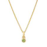 Bezel Set Peridot Charm, Yellow Gold Plated Silver