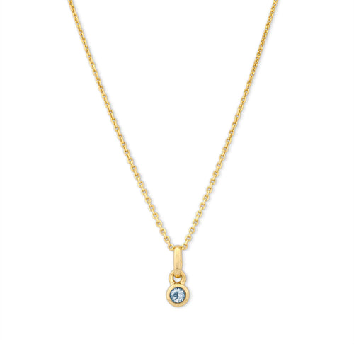 Bezel Set Blue Topaz Charm, Yellow Gold Plated Silver