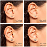 Diamond Stud Earrings, .75 Carat total, H/I-SI2, 14K White Gold
