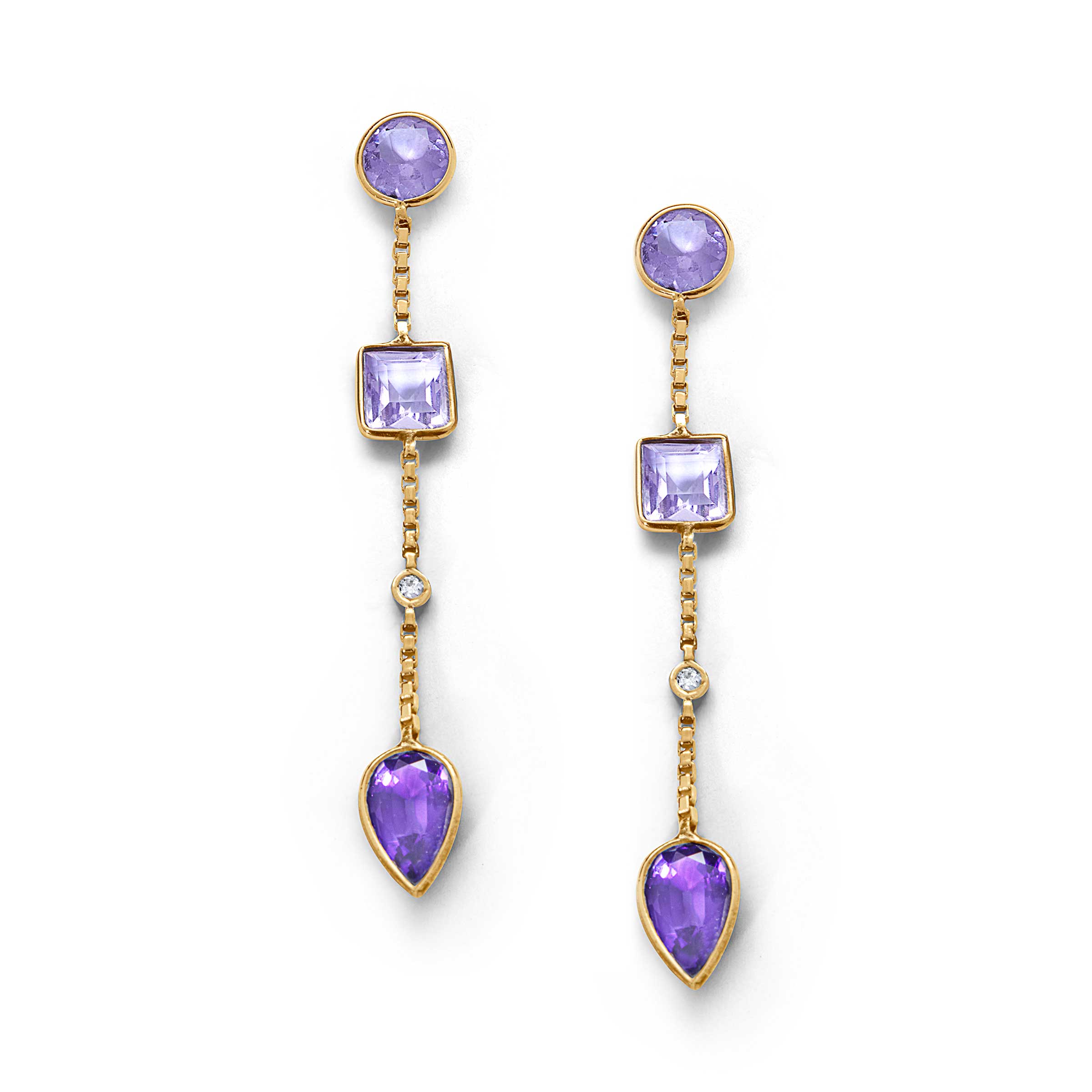 Amethyst dangle sale earrings