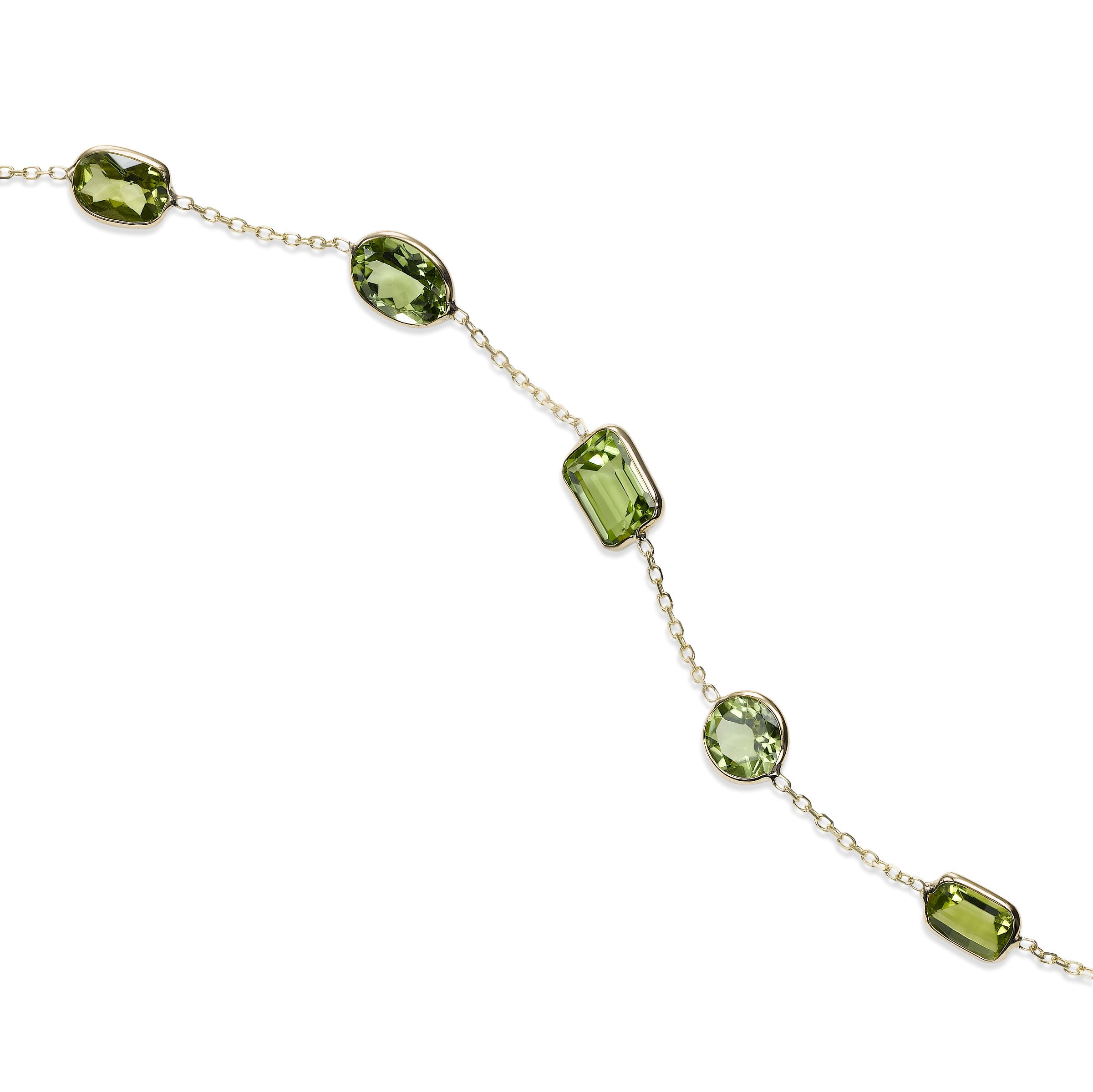 Stunning 14k outlet vintage peridot bracelet bezel set in solid gold!