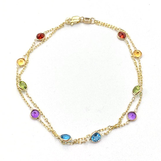 Marco Bicego Jaipur Color Collection 18K Yellow Gold Mixed Gemstone Bracelet  | Lee Michaels Fine Jewelry Store