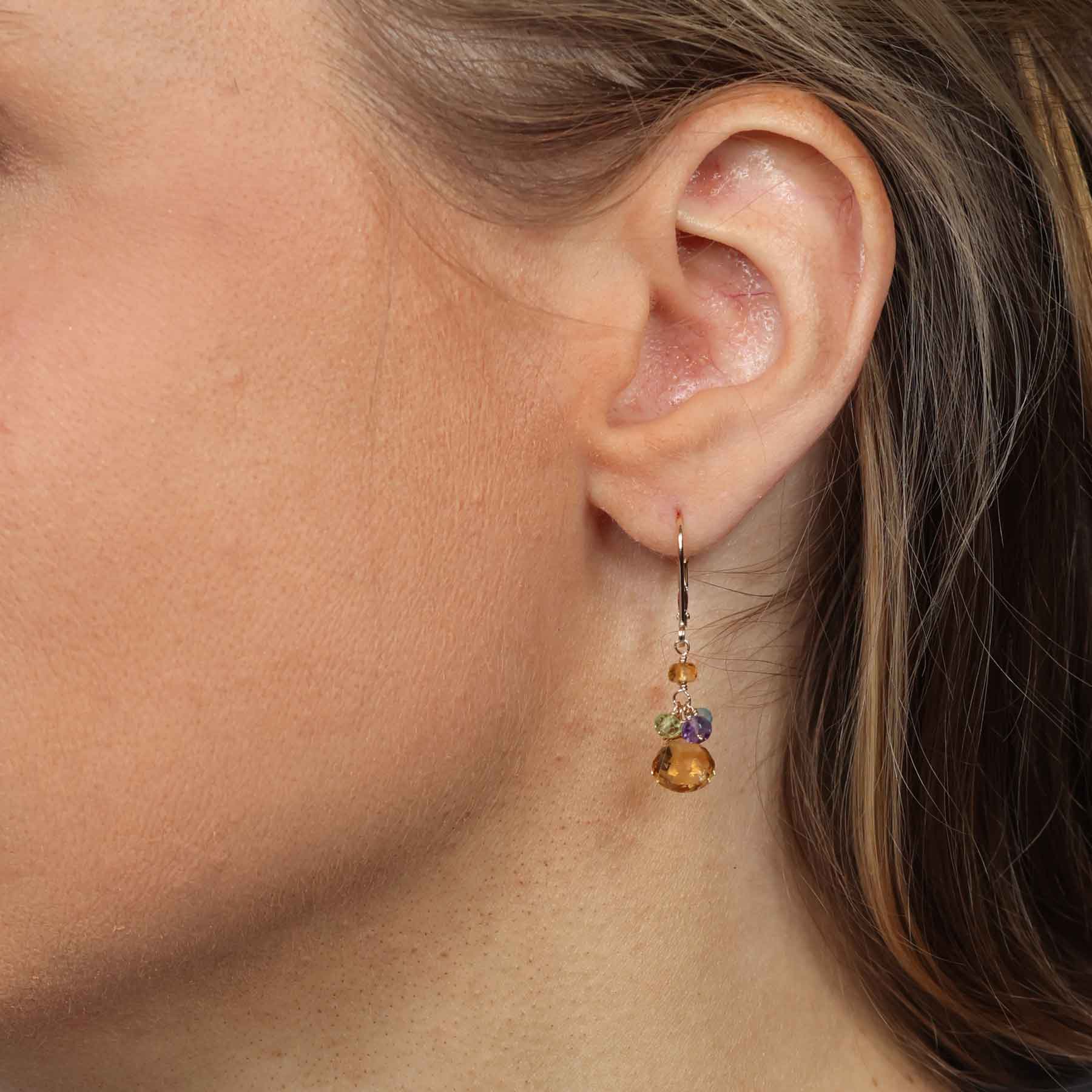 Gold gemstone online earrings