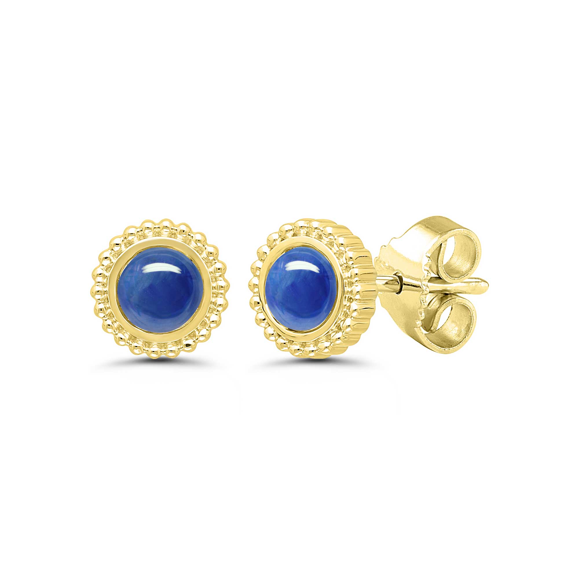 Sapphire stud earrings yellow on sale gold