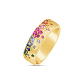 Rainbow Gemstone Ring, 14K Yellow Gold