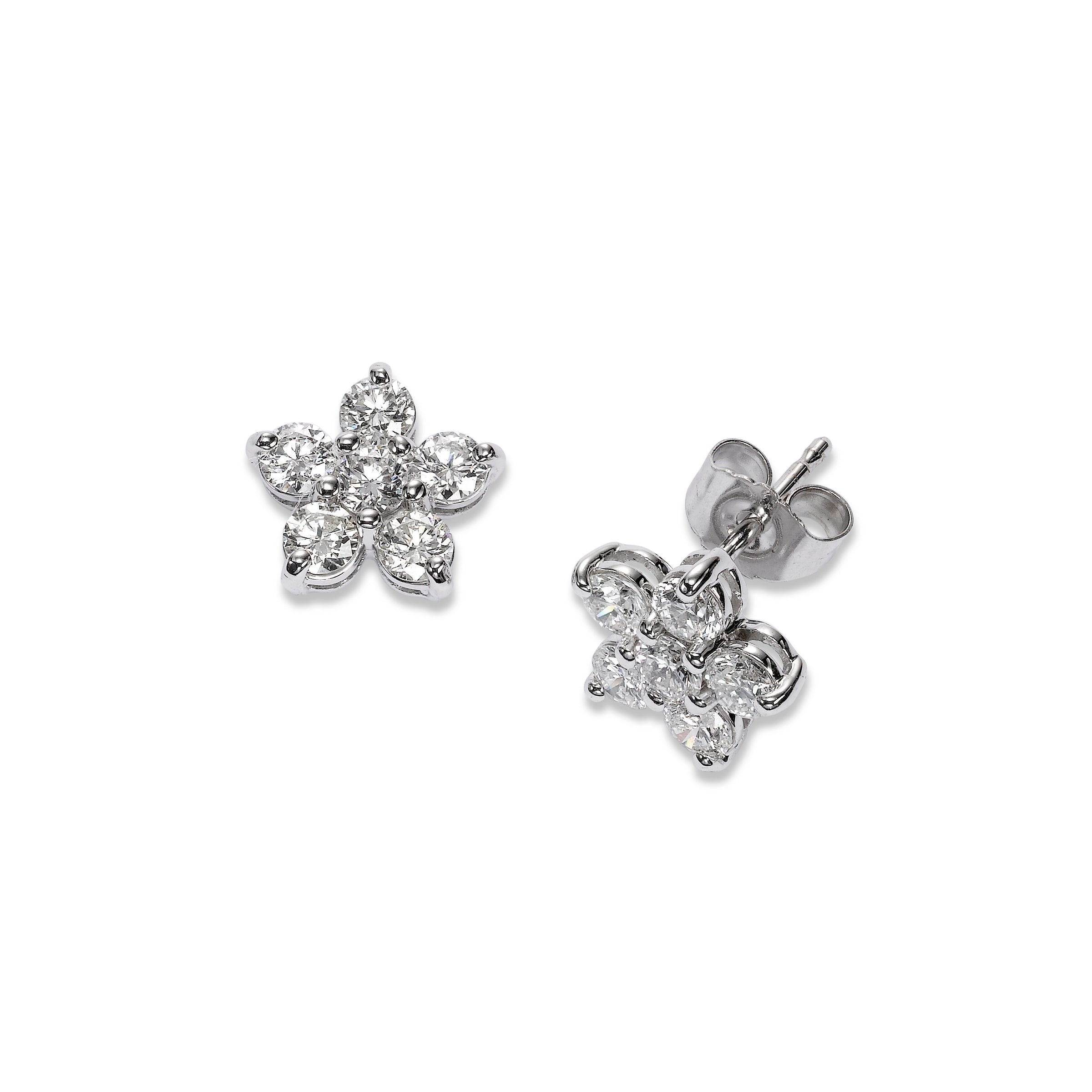 Floral Diamond Drop Earrings | 64Facets Fine Diamond Jewelry