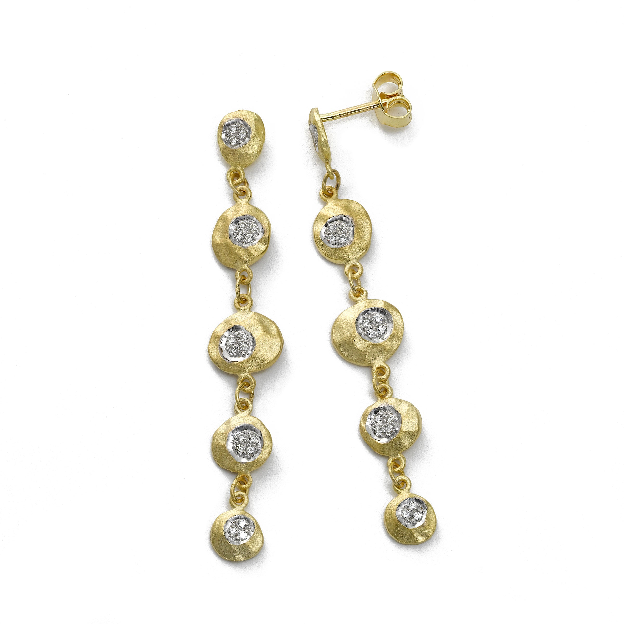Diamond Disc Dangle Earrings, 14K Yellow Gold | Diamond Stores