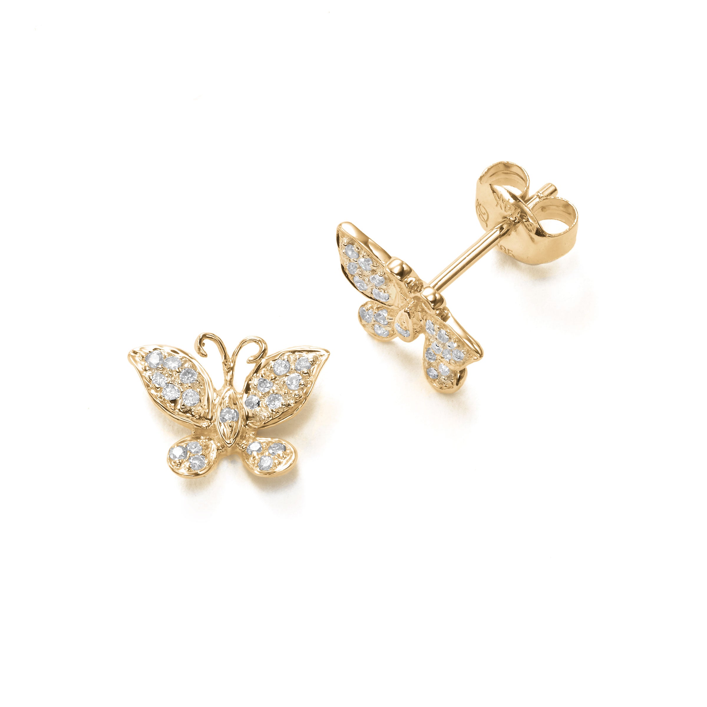 14 karat gold butterfly shop earrings