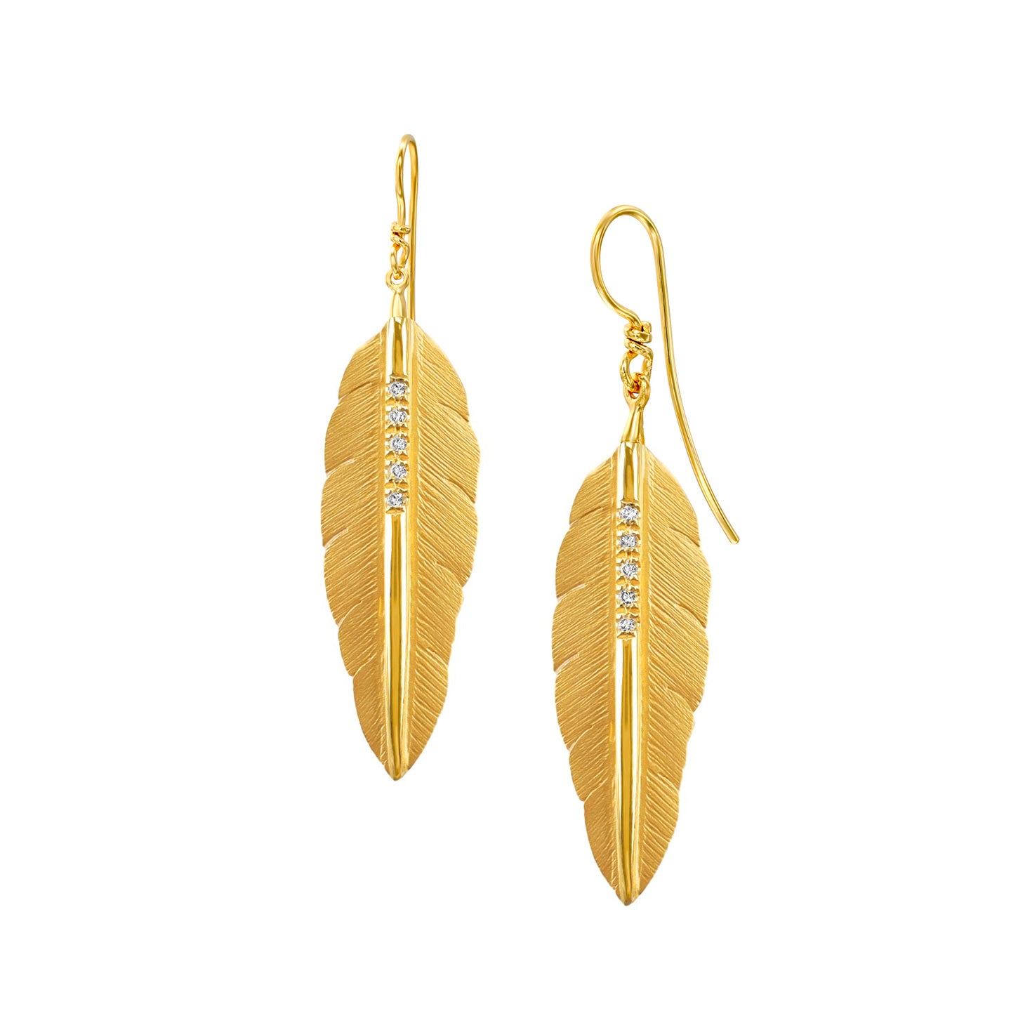 9ct gold sale feather earrings