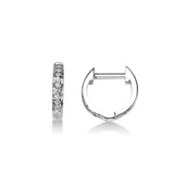 Tiny Mini Diamond Hoop Earrings, 14K White Gold